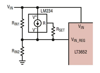 3-terminal temperature sensor such as the National LM234 National Semiconductor LM234